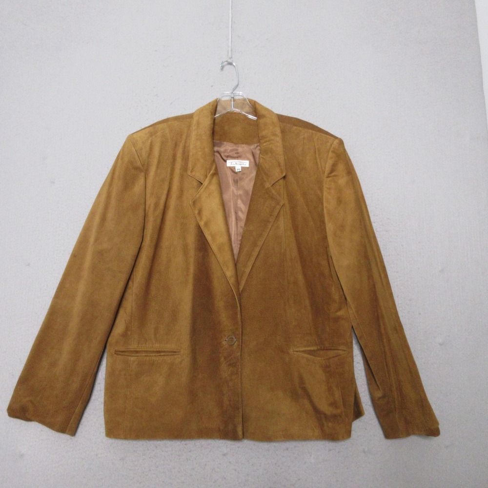 Vintage Talbots Blazer Jacket 20 Brown Leather Quality Classic Timeless  USA